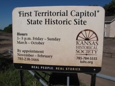 First Capitol of Kansas Marker image. Click for full size.