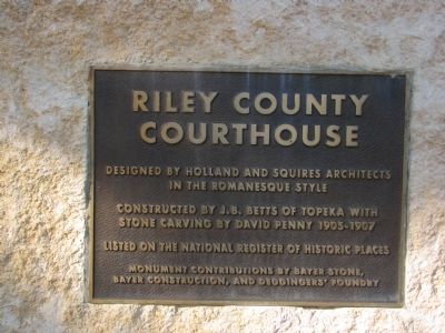 Riley County Courthouse Marker image. Click for full size.