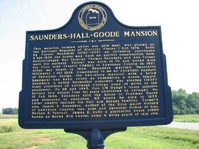 Saunders~ Hall~ Goode Mansion Marker image. Click for full size.