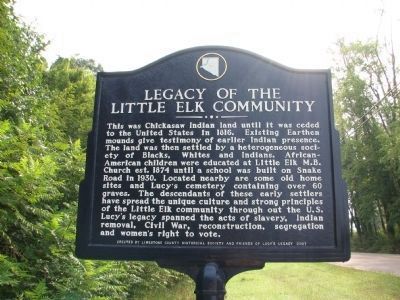 Legacy of The Little Elk Community Marker. Click for full size. Legacy of The Little Elk Community Marker image. Click for full size.