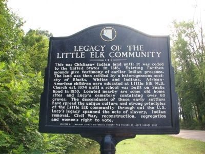 Legacy of The Little Elk Community Marker image. Click for full size.