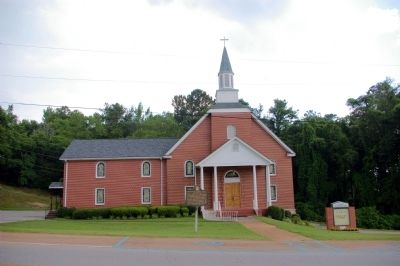 Franklin Methodist Church and Marker image. Click for full size.