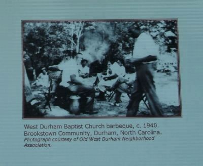 West Durham Baptist Church barbeque, c. 1940. image. Click for full size.