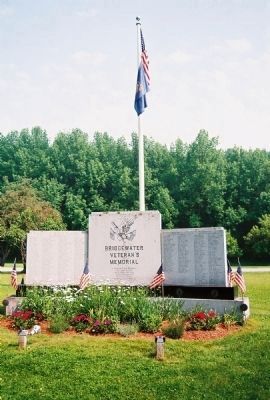 Bridgewater Veterans Memorial Marker. Click for full size. Bridgewater Veterans Memorial Marker image. Click for full size.