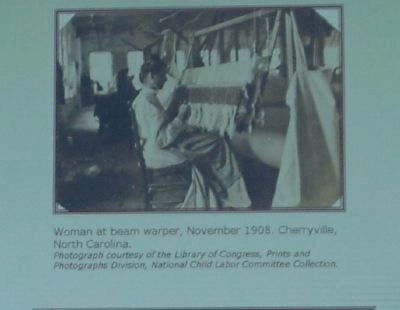 Woman at beam warper, November, 1908.. Click for full size. Woman at beam warper, November, 1908. image. Click for full size.