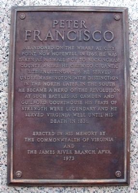 Peter Francisco Marker image. Click for full size.