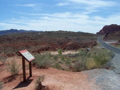 In Memory of Sergeant John J. Clark Marker, looking weat along Valley of Fire Highway image. Click for full size.