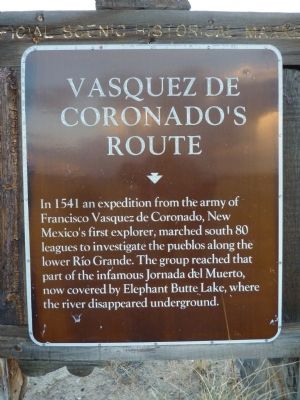 Vasquez de Coronado's Route Marker image. Click for full size.