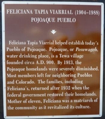 Feliciana Tapia Viarrial (1904-1988) Marker. Click for full size. Feliciana Tapia Viarrial (1904-1988) Marker image. Click for full size.
