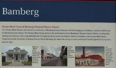 Bamberg Marker, Hooten- Black House & Bamberg's National Historic District image. Click for full size.