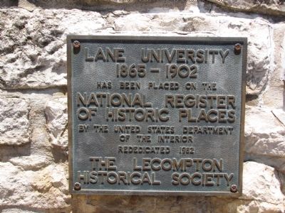 Lane University Marker image. Click for full size.