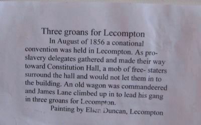 Lecompton Constitution Hall image. Click for full size.