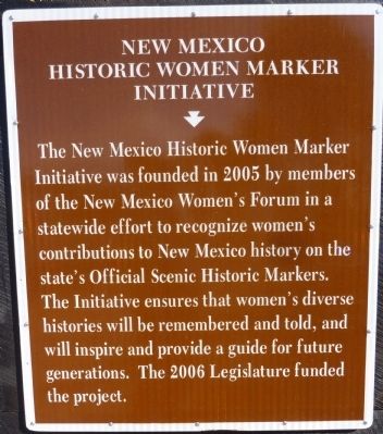 New Mexico Historic Women Marker Initiative - Reverse Side image. Click for full size.