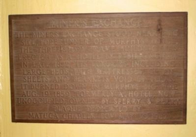 Miners Exchange Plaque image. Click for full size.