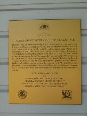 Independent Order of Odd Fellows Hall Marker image. Click for full size.
