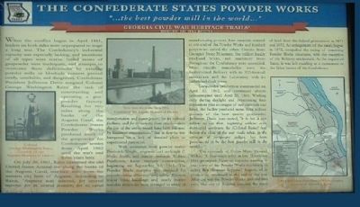 The Confederate States Powder Works Marker image. Click for full size.