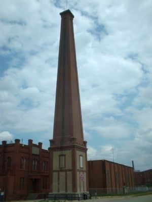 The Confederate States Powder Works Smokestack as mentioned image. Click for full size.