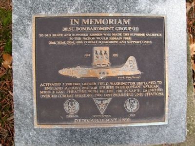 301st Bombardment Group (H) Marker. Click for full size. 301st Bombardment Group (H) Marker image. Click for full size.