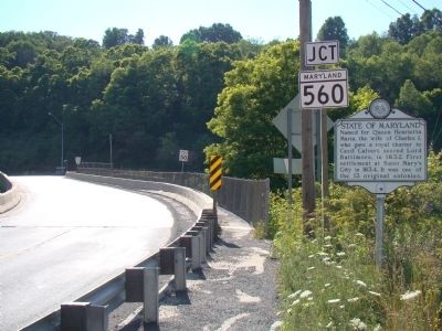 Marker with State of Maryland Across the Bridge image. Click for full size.