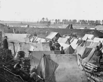 Fort Burnham, Va. Encampment and earthworks image. Click for full size.