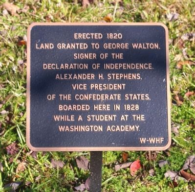 Land Granted to George Walton Marker image. Click for full size.