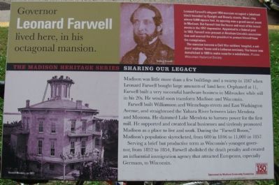 Governor Leonard Farwell lived here, in his octagonal mansion Marker image. Click for full size.