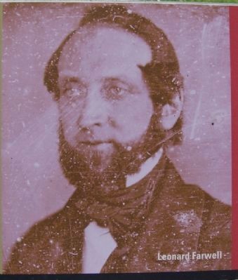 Closeup of photo of Leonard Farwell on marker image. Click for full size.