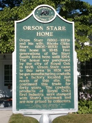 Orson Starr Home Marker image. Click for full size.