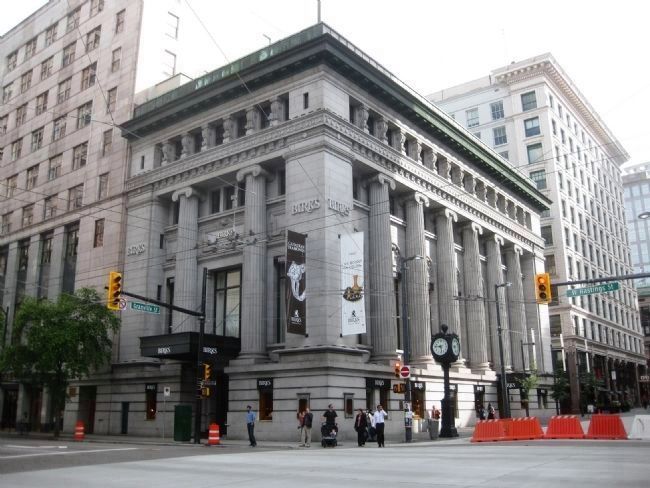 The Birks Clock and Building (looking across West Hastings Street). Click for full size. The Birks Clock and Building (looking across West Hastings Street) image. Click for full size.