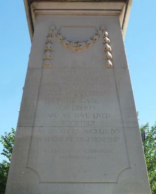 Rochambeau Memorial - inscription on north face image. Click for full size.