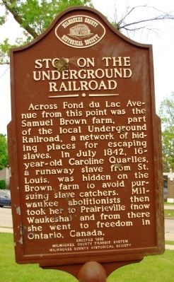 Stop on the Underground Railroad Marker image. Click for full size.