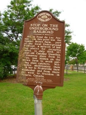 Stop on the Underground Railroad Marker image. Click for full size.