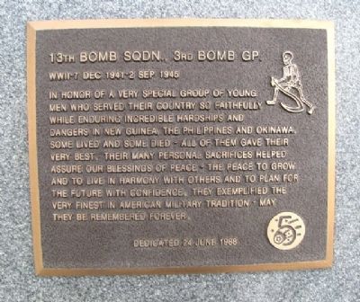 13th Bomb Sqdn., 3rd Bomb Gp. Marker image. Click for full size.