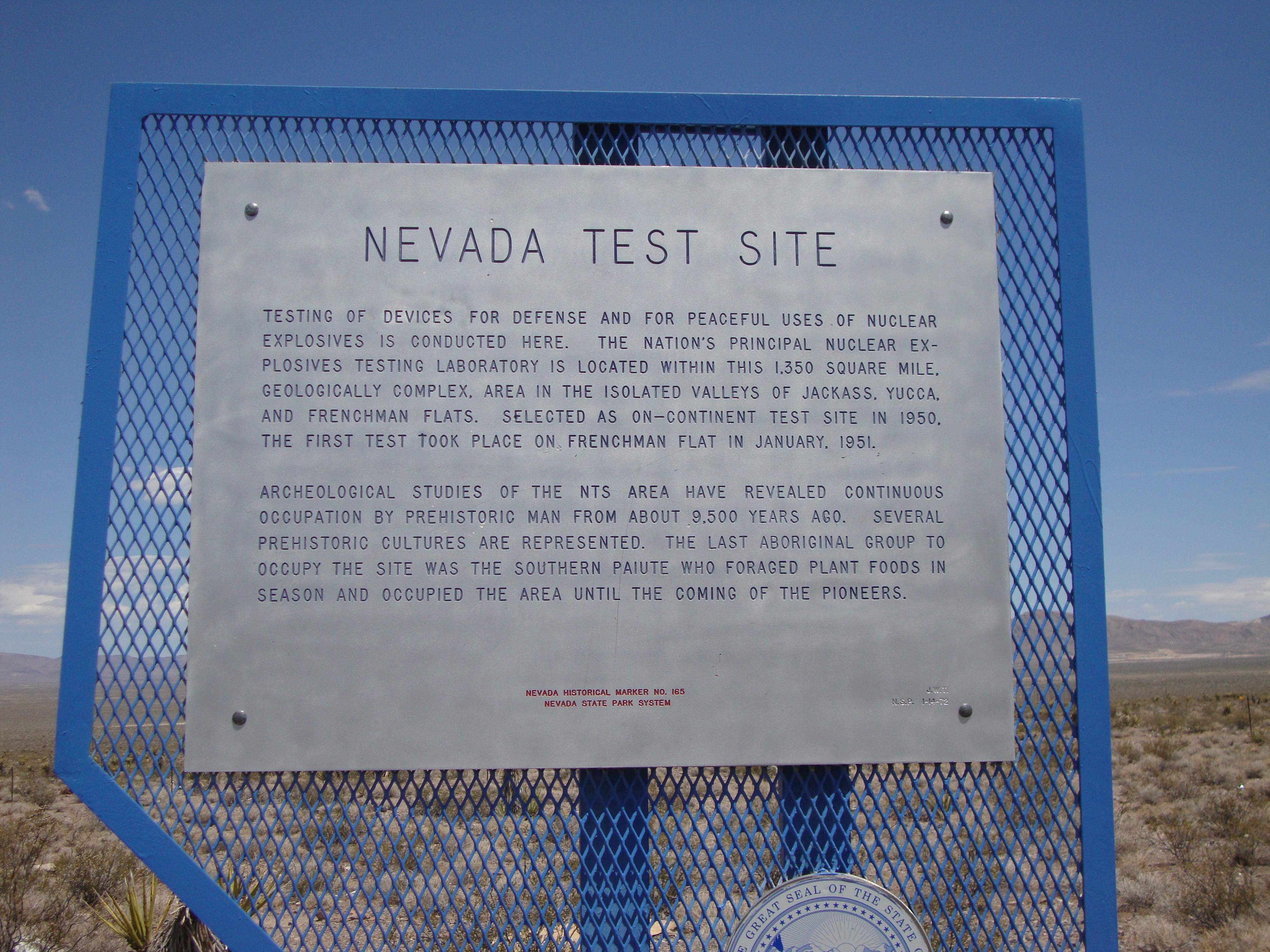 Nevada Test Site Marker