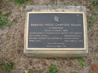 Plaque in Mt. Bethel Cemetery image. Click for full size.