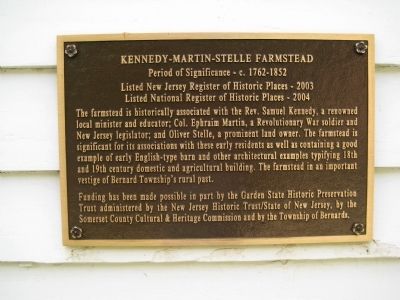 Kennedy-Martin-Stelle Farmstead Marker image. Click for full size.