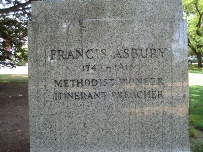 Francis Asbury Monument Inscription image. Click for full size.