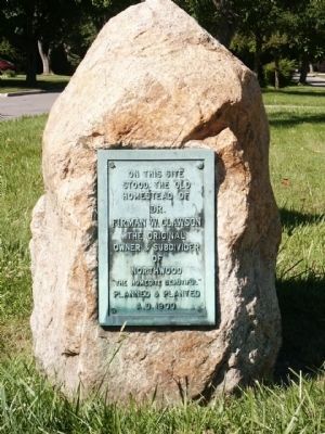 Dr. Firman W. Clawson Homestead Site Marker. Click for full size. Dr. Firman W. Clawson Homestead Site Marker image. Click for full size.