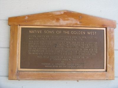 Native Sons of the Golden West Marker image. Click for full size.