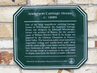 Anderson Carriage House Marker image. Click for full size.