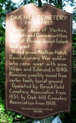 Oak Hill Cemetery Marker. Click for full size. Oak Hill Cemetery Marker image. Click for full size.