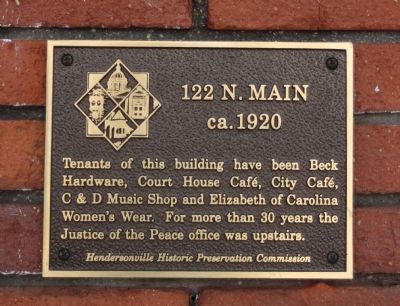 122 N. Main Marker image. Click for full size.