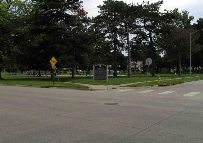Wide view of the Buffalo Bill at the Trans-Mississippi and International Exposition marker. Click for full size. Wide view of the Buffalo Bill at the Trans-Mississippi and International Exposition marker image. Click for full size.