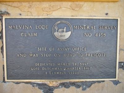 Malvina Lode Claim Marker image. Click for full size.