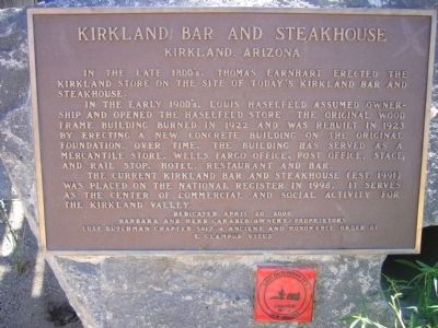 Kirkland Bar and Steakhouse Marker image. Click for full size.