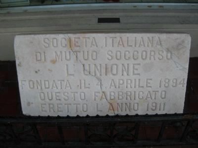 L’Unione Plaque in Italian image. Click for full size.