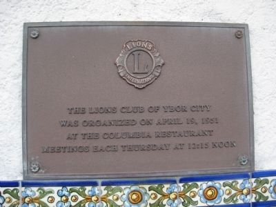 Lions Club Plaque image. Click for full size.