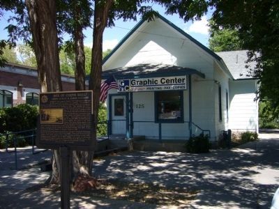 Site of Curtis Hall Marker With the Curtis Cottage in the Background image. Click for full size.