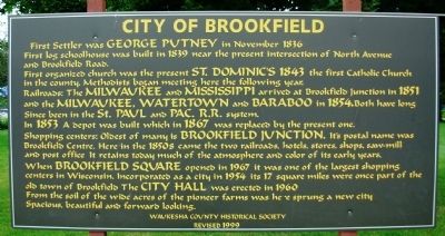 City of Brookfield Marker image. Click for full size.