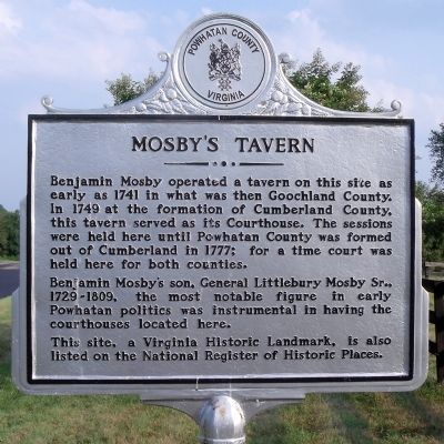 Mosby’s Tavern Marker. Click for full size. Mosby’s Tavern Marker image. Click for full size.
